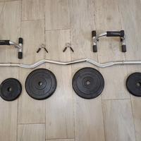 Set bilanciere EZ + sostegni per flessioni Toorx