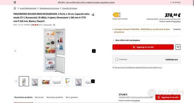 FRIGORIFERO DA INCASSO BEKO NUOVO