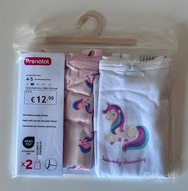 Pack 2 canotte intime bambina unicorni 4-5 anni