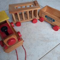 Trenino in legno bambino 3pezzi 