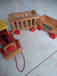 Trenino in legno bambino 3pezzi 