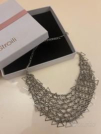 Collana argento con dettagli geometrici