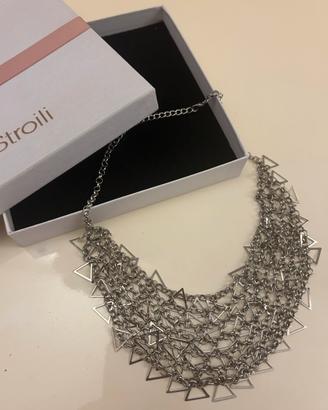 Collana argento con dettagli geometrici