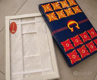 Set lenzuola ricamate vintage puro cotone Carbone