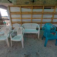 sedie e panca da giardino