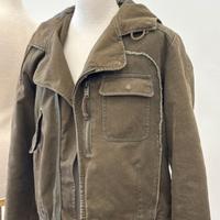 Aff Studio Giaccone Verde Militare Denim Uomo
