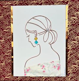 ARTE - DONNA CON SCIALLE - Tecnica mista