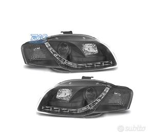FARI DIURNI PER AUDI A4 B7 04-07 FONDO NERO