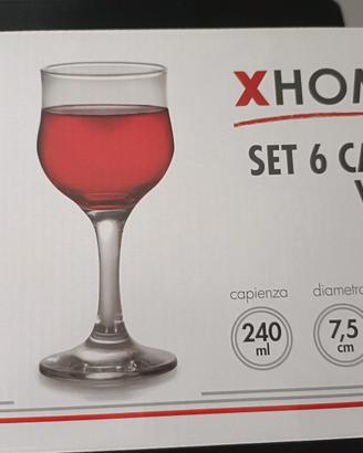 Set 6 Calici da Vino XHOME "Parigi" – Nuovi