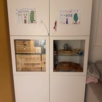 Vetrinetta bianca con ante vetro