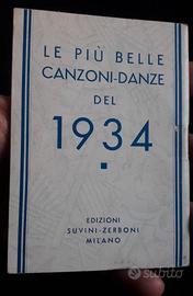 LIBRO "LE PIÙ BELLE CANZONI - DANZE DEL 1934"
