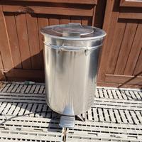 secchio pattumiera acciaio inox con pedale e ruote