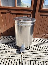 secchio pattumiera acciaio inox con pedale e ruote