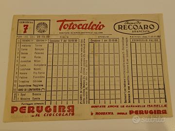 Schedina Totocalcio concorso n.7 del 1950
