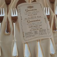 servizio da dolce acciaio 18/10 con filo oro 18 k