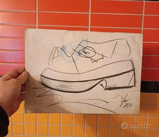 disegni di scarpe design anni 70 firmati 