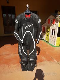 tuta moto 56 alpinestars uomo in pelle intera 