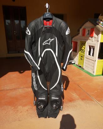 tuta moto 56 alpinestars uomo in pelle intera 