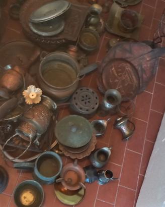 126 pezzi di cose miste in rame vintage 