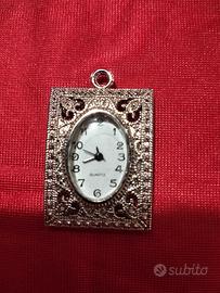 ciondolo orologio acciaio