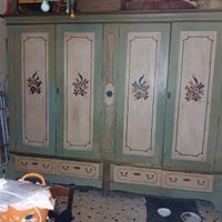 Splendido Armadio Epoca Decorato a Mano zincato