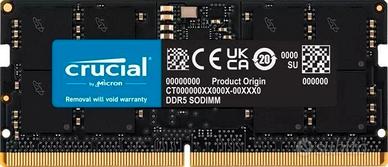 Crucial 8GB DDR5 5600 SODIMM sigillata
