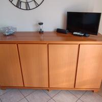 Madia in legno massello noce chiaro