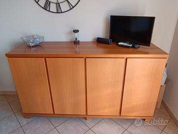 Madia in legno massello noce chiaro