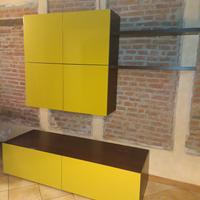 Parete Attrezzata design verde acidulo