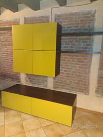 Parete Attrezzata design verde acidulo