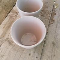 due vasi in ceramica 16 cm color avorio