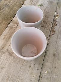 due vasi in ceramica 16 cm color avorio