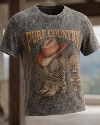 T-shirt Pure Country vintage grigia