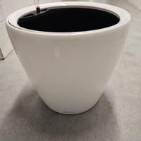 vaso lechuza autoirrigante bianco lucido