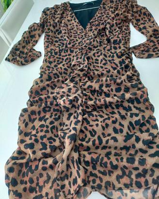 vestito leggero maculato marrone ZARA tg.S