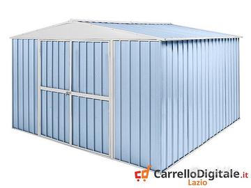 Box in Acciaio da giardino 360x345 cm azzurro