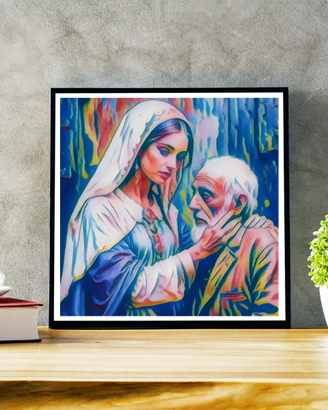 Tela “Abbraccio di Maria” – Icona Sacra Moderna