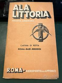 Cartina di rotta Ala Littoria Roma Bari Brindisi