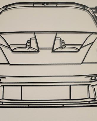 Silhouette Porsche 992 Lamborghini arte da parete