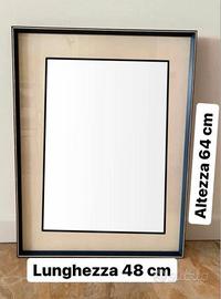 Grande cornice blu in legno per quadro, 48 x 64 cm