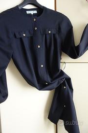 Abito blu lana, bottoni oro, Tg 46/48   (Nuovo)