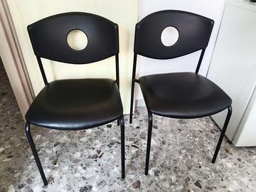 coppia sedie metallo e pelle