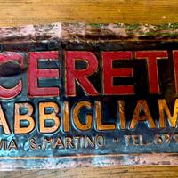 ABBIGLIAMENTO tabella targa in rame originale 1950