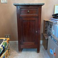 Comodino mobiletto vintage marmo e legno