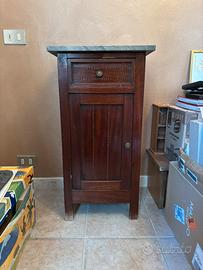 Comodino mobiletto vintage marmo e legno