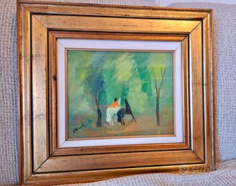 Quadro di d'Accardi Foresta e cavalli