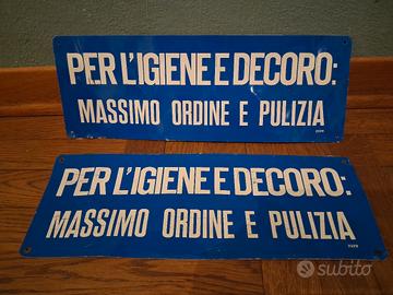 cartello igiene e decoro 