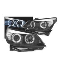 FARI XENON BMW E60 03-07 ANGEL EYES CCFL FONDO NER