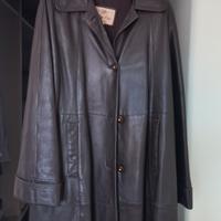 Cappotto in pelle vintage marrone