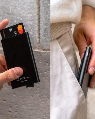 Portafoglio Slim "Bronzi" RFID e portamonete